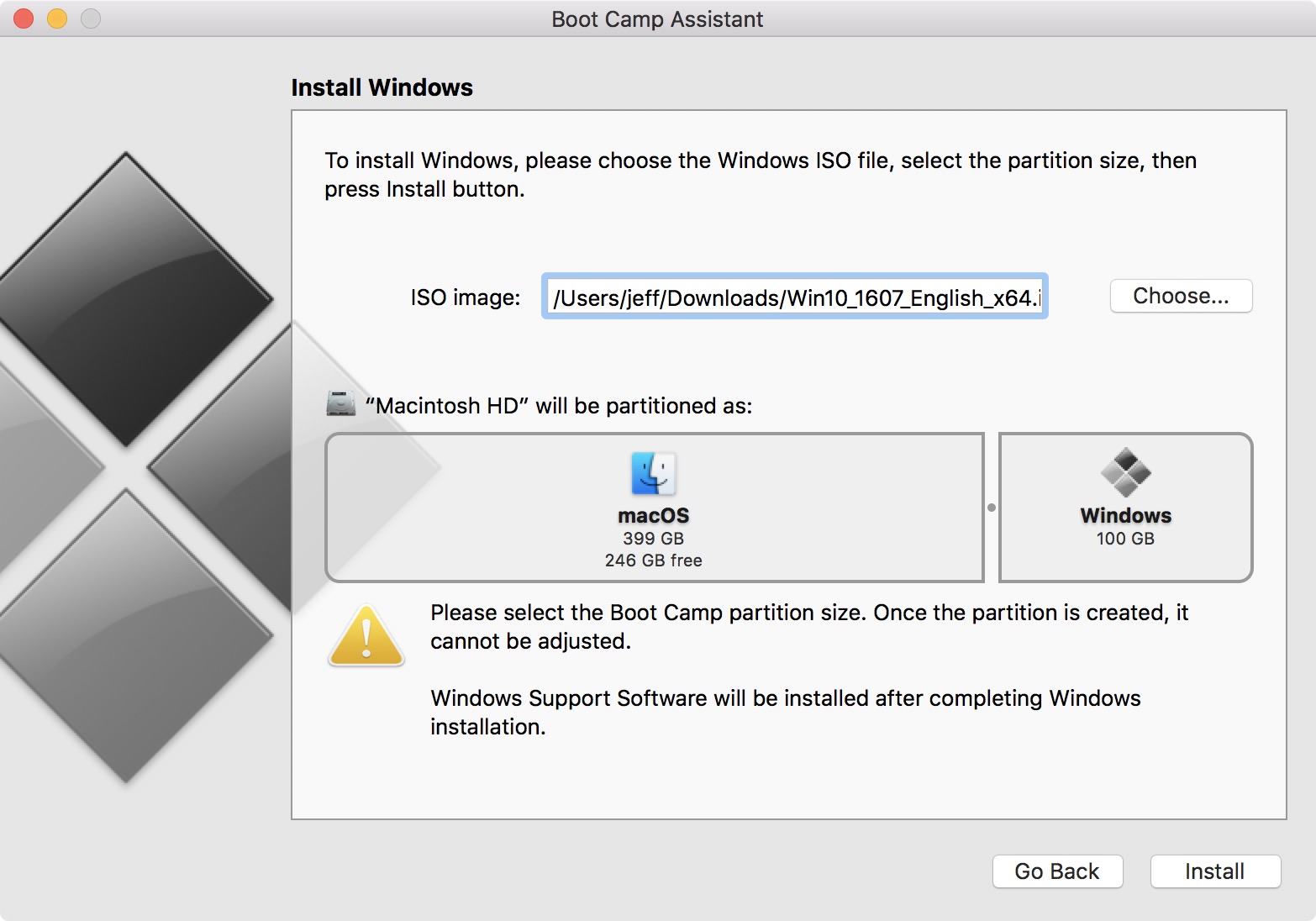 install mac go to folder for windows